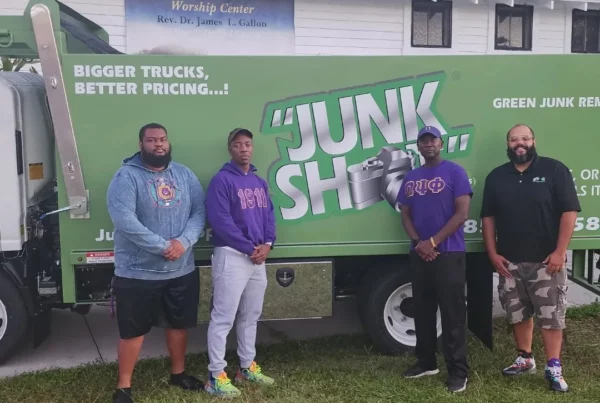Pi Iota Chapter of Omega Psi Phi Fraternity with JUNK SHOT App - Junk Removal